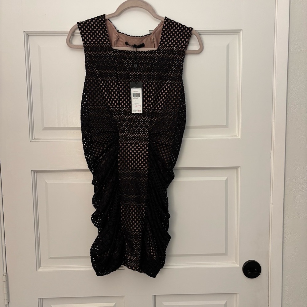 BCBG MaxAzria Black Cocktail Dress Roundneck Size Small NWT